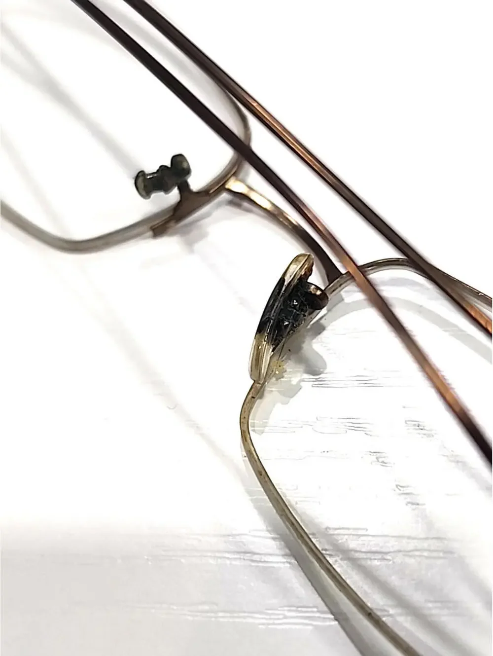 Oliver Peoples OP665 Brown Half Rim Rectangle Eyeglasses 52-19 140 NO Nose Pad